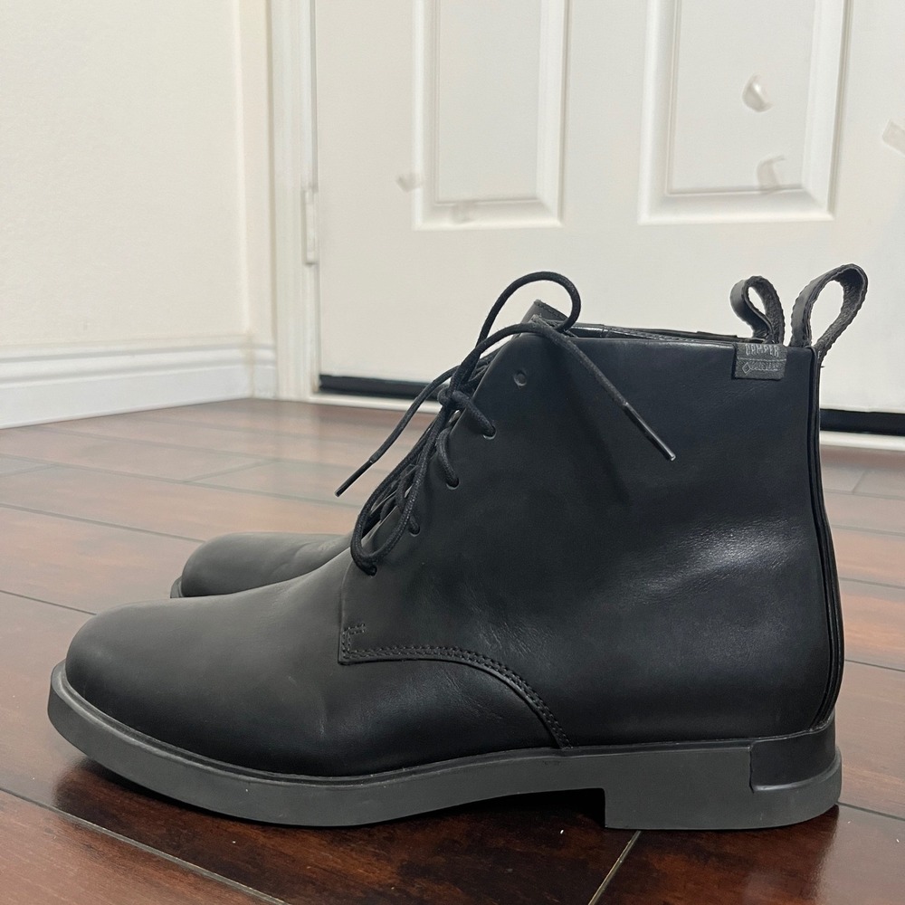 Camper Iman Ankle Boots Women 41 Black Leather Gore-Tex Lace Up Chukka Grunge - Picture 4 of 10